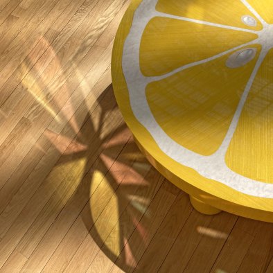 table basse marqueterie contemporaine citron studio catoir