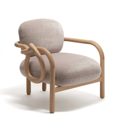 collectible armchair nodo wooden knot velvet studio catoir